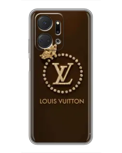 Чехол для Huawei Honor X7a с картинкой «LV — золотая печать»