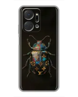 Чехол для Huawei Honor X7a с картинкой «LV — мраморный принт»