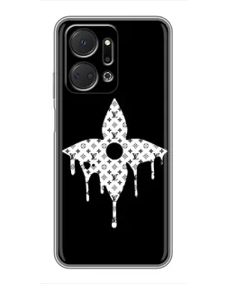 Чехол для Huawei Honor X7a с картинкой «Цветочная монограмма»