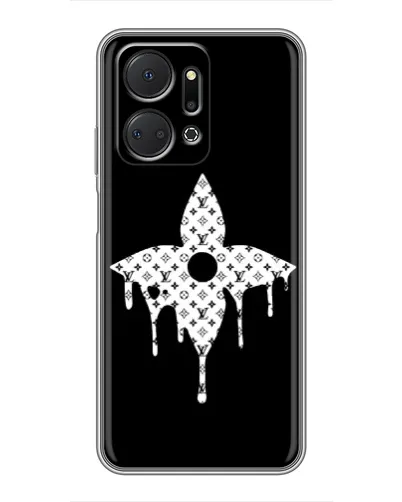 Чехол для Huawei Honor X7a с картинкой «Цветочная монограмма»