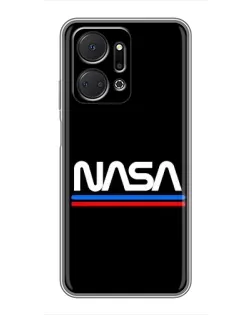 Чехол для Huawei Honor X7a с картинкой «NASA — классика Red Blue»