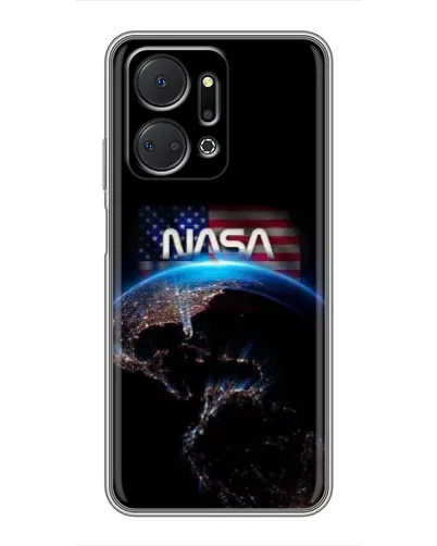 Чехол для Huawei Honor X7a с картинкой «Земля из космоса NASA»