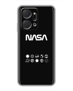 Чехол для Huawei Honor X7a с картинкой «NASA — технический принт»