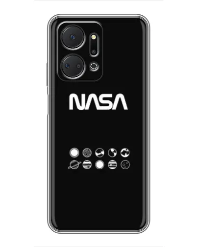 Чехол для Huawei Honor X7a с картинкой «NASA — технический принт»