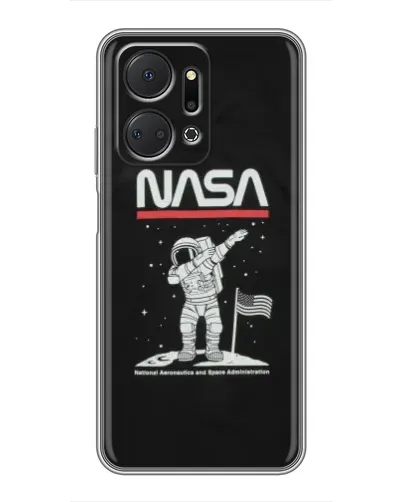 Чехол для Huawei Honor X7a с картинкой «NASA — шагаем по Луне»