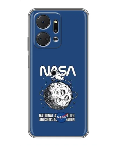 Чехол для Huawei Honor X7a с картинкой «NASA — лунная миссия»
