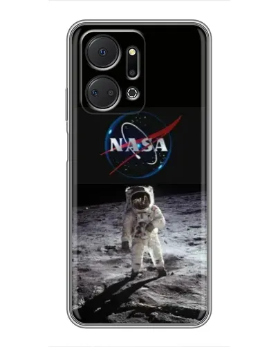 Чехол для Huawei Honor X7a с картинкой «Астронавт на Луне»