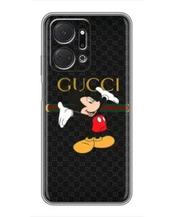 Чехол для Huawei Honor X7a с картинкой «Микки Маус Gucci»