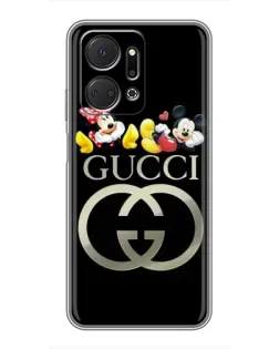 Чехол для Huawei Honor X7a с картинкой «Gucci — герои Disney»