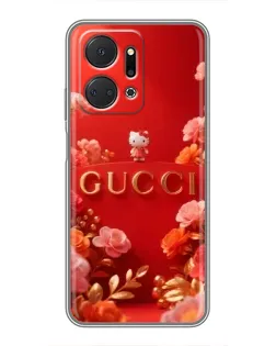 Чехол для Huawei Honor X7a с картинкой «Gucci — золотой сад»