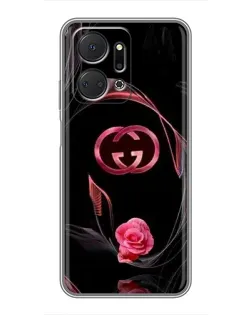 Чехол для Huawei Honor X7a с картинкой «Gucci — неоновая роза»