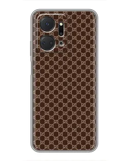 Чехол для Huawei Honor X7a с картинкой «Gucci — шоколадная сетка»