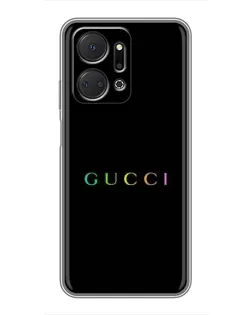 Чехол для Huawei Honor X7a с картинкой «Gucci — неоновый минимализм»
