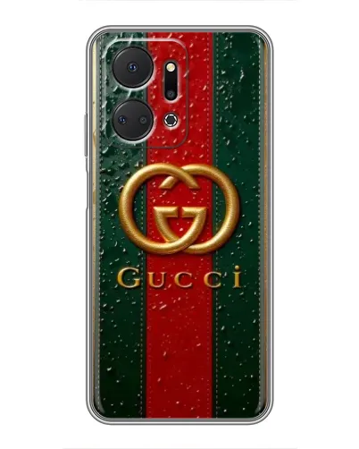 Чехол для Huawei Honor X7a с картинкой «Gucci — фирменная полоса и золото» Чехол для Huawei Honor X7a с картинкой «Gucci — фирменная полоса и золото»