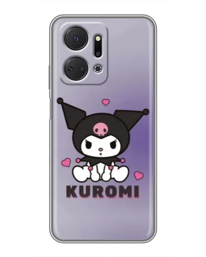 Чехол для Huawei Honor X7a с картинкой «Kuromi — фиолетовый арт»