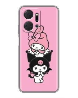 Чехол для Huawei Honor X7a с картинкой «My Melody и Kuromi»