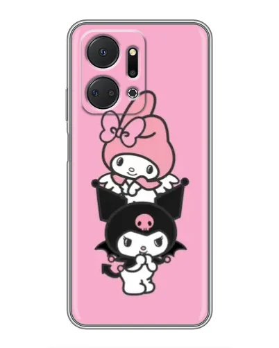 Чехол для Huawei Honor X7a с картинкой «My Melody и Kuromi»
