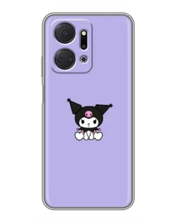 Чехол для Huawei Honor X7a с картинкой «Kuromi — фиолетовый минимализм»