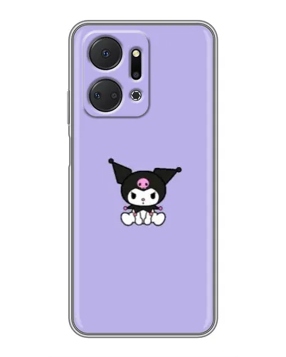 Чехол для Huawei Honor X7a с картинкой «Kuromi — фиолетовый минимализм»