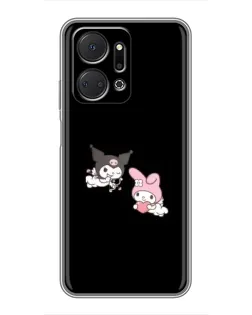 Чехол для Huawei Honor X7a с картинкой «My Melody и Kuromi»