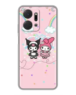 Чехол для Huawei Honor X7a с картинкой «My Melody и Kuromi»