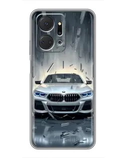 Чехол для Huawei Honor X7a с картинкой «BMW в свете фар»