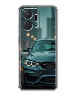 Чехол для Huawei Honor X7a с картинкой «BMW в огнях города»