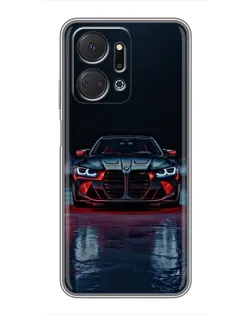 Чехол для Huawei Honor X7a с картинкой «BMW на мокрой дороге»