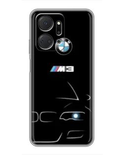 Чехол для Huawei Honor X7a с картинкой «Минималистичный принт BMW M3»