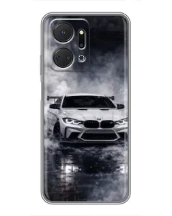 Чехол для Huawei Honor X7a с картинкой «BMW сквозь туман»