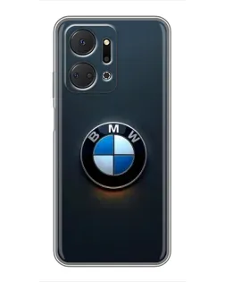 Чехол для Huawei Honor X7a с картинкой «Логотип BMW — минимализм»