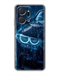Чехол для Huawei Honor X7a с картинкой «BMW под дождем»