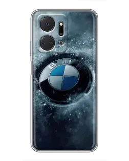 Чехол для Huawei Honor X7a с картинкой «Логотип BMW — лед»