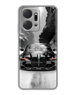 Чехол для Huawei Honor X7a с картинкой «BMW — акварельный дрифт»