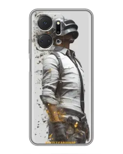 Чехол для Huawei Honor X7a с картинкой «PUBG — боец в пыли»