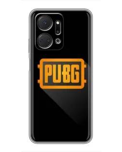 Чехол для Huawei Honor X7a с картинкой «PUBG — рамка лого»