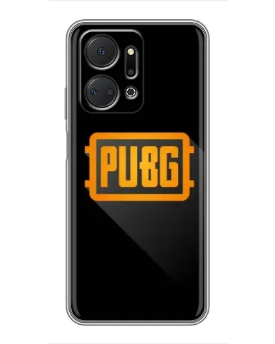 Чехол для Huawei Honor X7a с картинкой «PUBG — рамка лого»