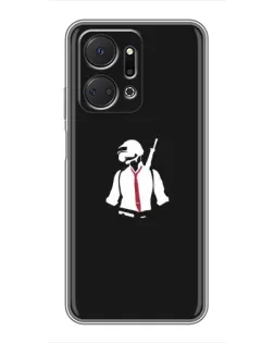 Чехол для Huawei Honor X7a с картинкой «PUBG — силуэт воина»