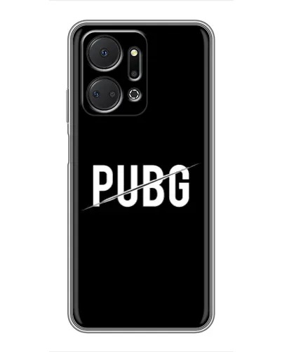 Чехол для Huawei Honor X7a с картинкой «PUBG — белый логотип»