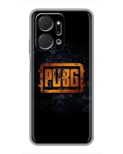 Чехол для Huawei Honor X7a с картинкой «PUBG — золотой логотип»