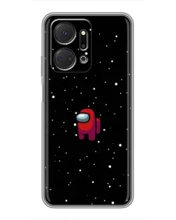 Чехол для Huawei Honor X7a с картинкой «Красный Among Us»