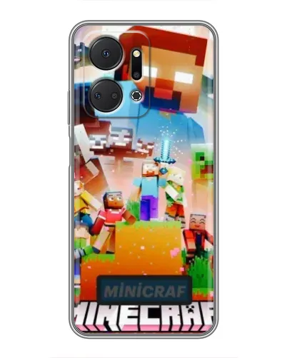 Чехол для Huawei Honor X7a с картинкой «Minecraft герои игры»