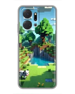 Чехол для Huawei Honor X7a с картинкой «Minecraft летний день»