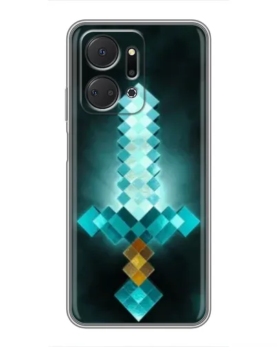 Чехол для Huawei Honor X7a с картинкой «Алмазный меч неон»