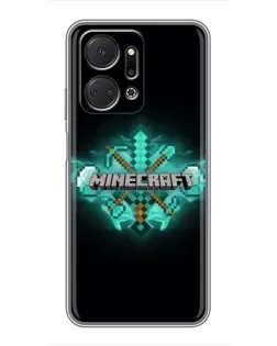 Чехол для Huawei Honor X7a с картинкой «Minecraft Diamond лого»