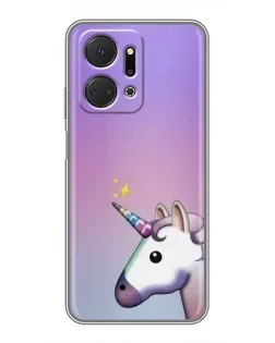Чехол для Huawei Honor X7a с картинкой «Единорог градиент»