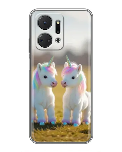 Чехол для Huawei Honor X7a с картинкой «Пара единорогов» Чехол для Huawei Honor X7a с картинкой «Пара единорогов»
