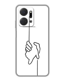 Чехол для Huawei Honor X7a с картинкой «Рука держит» Чехол для Huawei Honor X7a с картинкой «Рука держит»