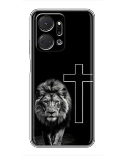 Чехол для Huawei Honor X7a с картинкой «Лев и Крест» Чехол для Huawei Honor X7a с картинкой «Лев и Крест»