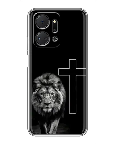 Чехол для Huawei Honor X7a с картинкой «Лев и Крест»